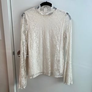 Vince Camuto Lace Mockneck